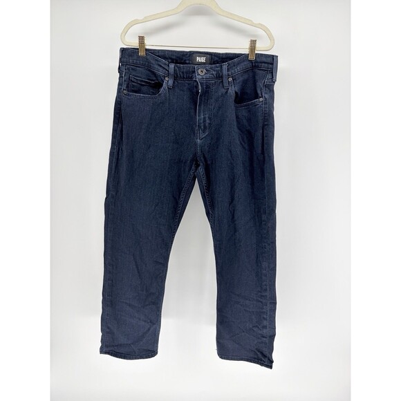PAIGE Other - PAIGE Mens Federal Jeans 34x25.5 Dark Wash Stretch Straight Slim Denim Made USA